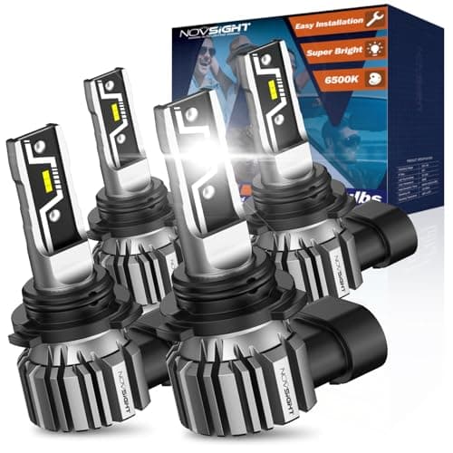 NOVSIGHT H11 9005 LED Light Bulbs - 500% Super Brighter 6500K Cool White, Fanless Light, 1:1 Design, Plug and Play 3 Mins Installation, H8 HB3 Automotive Fog Lamps, Pack of 4 (2 Years) — image 1