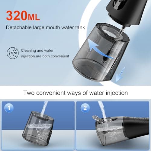 Lyinda Water Dental Flosser, 320 mL Cordless Oral Irrigator, 4 Modes, IPX7 | Powerful everyday cleaning with 4 adjustable modes and a 320mL tank. Cordless, rechargeable, waterproof, and travel-friendly view 3
