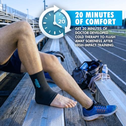 Perfect Remedy Hot & Cold Gel Ankle Ice Pack Wrap, Compression Sleeve for Plantar Fasciitis Relief, Sprained Ankle, Achilles & Surgery Recovery Must Haves – Wearable Foot Ice Pack Wrap for Men & Women view 6