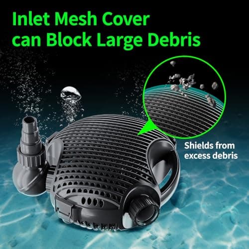 LYCLEAN Submersible Water Pump 3302 GPH, 130W Pond Pump with 13.1FT Lift Height for Water Fountain Pond, Adjustable Water Outlet Quiet Aquarium Pump for Waterfall, Fish Pond, Statuary Hydroponic view 5