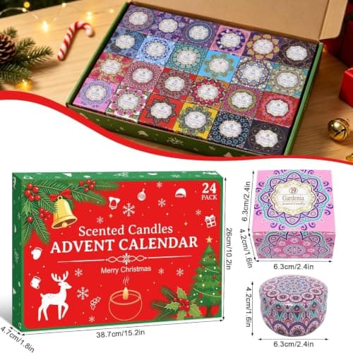 Advent Calendar 2026 for Adults – 24 Day Scented Candle Countdown Calendar | 100% Natural Soy Wax, Christmas Holiday Gift for Mom Wife Grandma Teens, Relaxation & Stress Relief Home Decor view 3