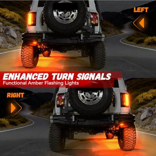 Five-Sided RGB Rock Lights - 4 Pods Multicolor Glow App/Remote Control, Music Sync, Brake Turn Signals, Easy Dual Wiring, Wheel Well Lights Underglow Kit Compatible for Car Trucks Jeep SUV UTV ATV view 4