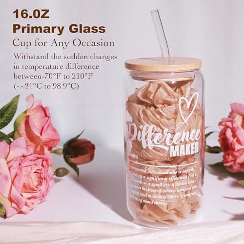 Thank You Gifts for Women Appreciation Gift Basket Sunflower Scented Candle Glass Cup Crochet Decor Unique Set for Coworkers Teacher Employee Volunteer Social Worker Paraprofessional view 4