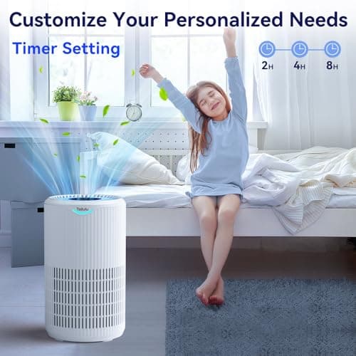 Air Purifiers for Home Large Room Up to 1680 Ft², Tailulu H13 HEPA Air Filter Cleaner, 360° Air Intake & Outlet,Smoke Dust Pollen,15dB Sleep Mode Air Purifiers for Bedroom Living Room, Kitchen, Office view 4