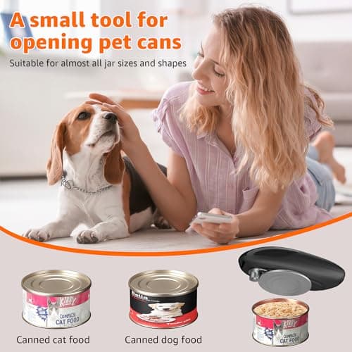 electriccan opener, automatic can opener, one-button operation, with smooth edge design suitable for the elderly, portable kitchen tool, suitable for most can sizes. view 6