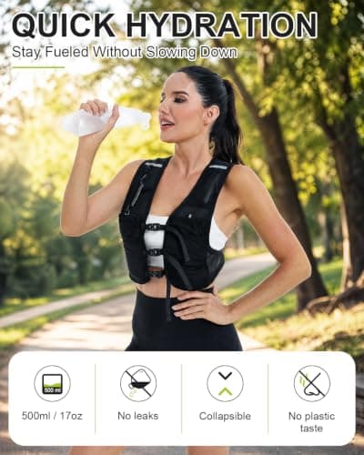 Running Vest with Touchscreen Phone Holder, Hydration Vest Water Bottle view 5