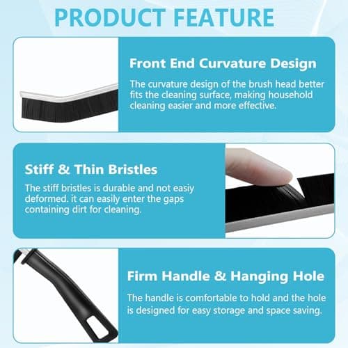 9PCS Crevice Cleaning Brush, Hard Bristle Scrub Brushes Tools for Deep Cleaning Gap, Multifunctional Grout Brush for Home, Bathroom, Kitchen, Window and Corners view 4
