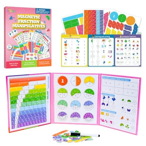 Magnetic Fraction Playbook 164 Pcs Math Manipulatives Toy for Kids — image 1