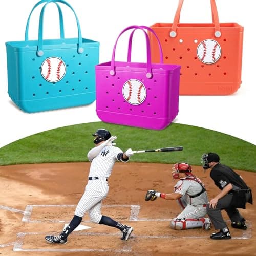 Mity rain Decoration Accessories for Bogg Bag, Bag Charms Compatible with Bogg Bag Original All Models, Insert Decorative Words for Handbag Beach Tote Bag (Baseball) view 5
