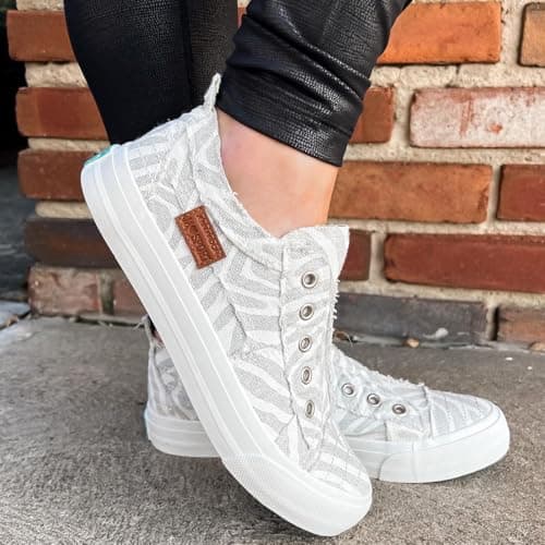 JENN ARDOR Womens Slip On Fashion Sneakers No Laces Comfortable Casual Low Canvas Sneakers Flats Walking Shoes view 3