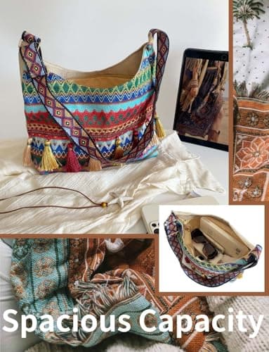 Gleease Vintage Crossbody Bag Western Bag Boho Purses For Women Leather Zipper With Adjustable Strap Shoulder Bag view 4