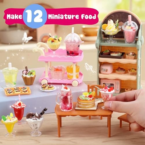 12 Making Miniature Food Toys Set, DIY, Resin Play, NOT Edible, Kitchen Mini Pretend Play Food Set for Kids Age 8-13, Birthday for Girls, 8 9 10, Make Your Food view 3