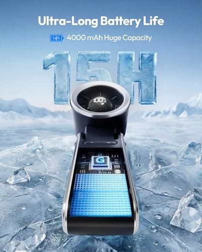 Gaiatop Portable Handheld Turbo Fan, 15 Hrs Cooling, 180° Foldable 4-in-1 Hand Held Fans, 6-Speed (1-100) Personal Mini Handheld Fans, Small Portable Fan for Travel, Working, Outdoor Women Gifts Black view 3