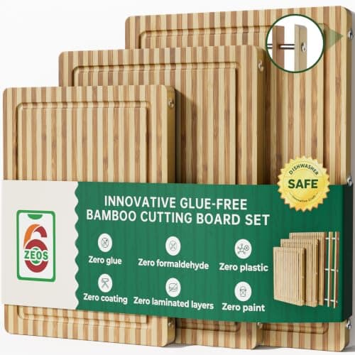 3Pcs Formaldehyde Free, Glue Free, Zebra Bamboo Cutting Board Set — image 1