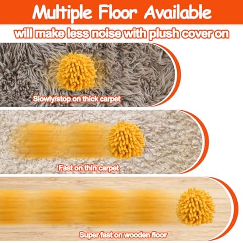 Interactive Dog Toys - Self Rolling Dog Ball with Anti-Chewer Cover for Small/Medium/Large Puppy, Active Rolling Ball for Dogs Enrichment, Motion Activated Toys That Move Its Own Orange view 6