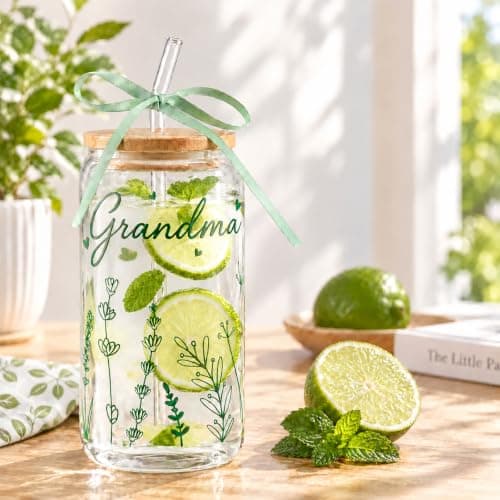 Grandma Birthday Gifts for Grandmother Coffee Glass Cup Tumbler view 5