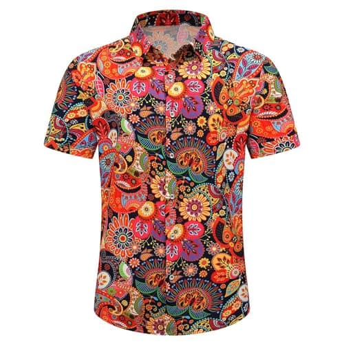 Men's Hawaiian Shirt Funky Blue Beach Printed Tropical Beach Shirt Casual Button Down Short Sleeve Floral Shirts Tops view 2
