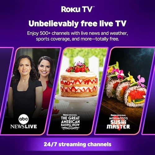 Aurzen Roku TV Smart Projector with Wifi and Bluetooth, Roku Streaming Experience Built-in, 1080P FHD, DoIby Audio, Auto Focus & Keystone, Zoom, Movie Portable Outdoor Mini Projector, White view 3