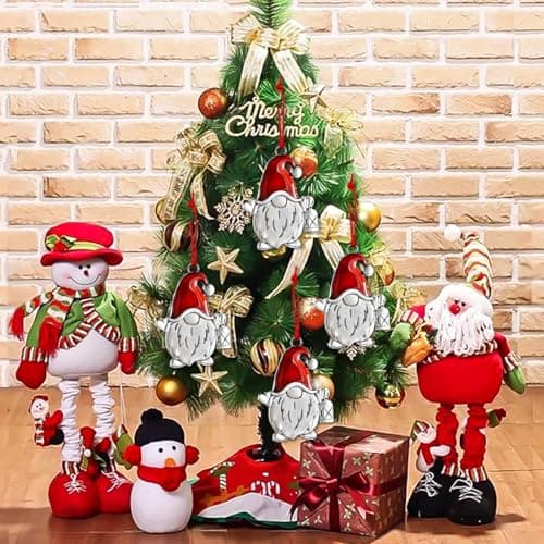 Gnome Christmas Ornaments, Small Gnomes Ornaments for Xmas Tree, Handmade Metal Silver Holiday Ornament, Unique Cute Gnomes Christmas Decorations, Gnome Gifts view 5
