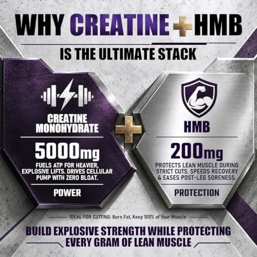 Welvigor Creatine Monohydrate Gummies 5000mg: HMB Pre Workout Women & Men | Supports cellular ATP & workout energy recovery, Combines creatine with HMB & BCAA to support lean muscle maintenance 0 sugar view 6