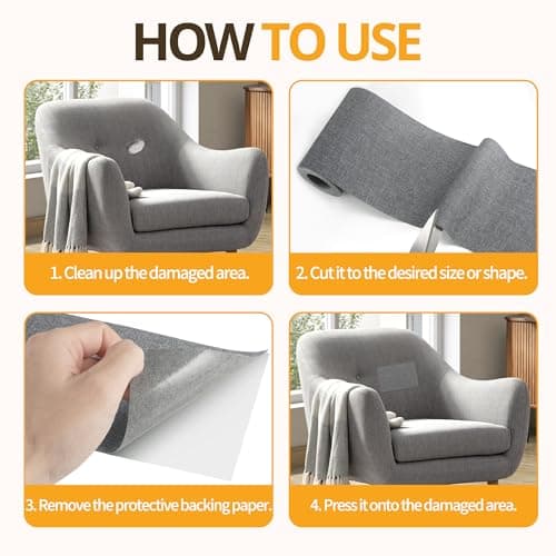 Sgooyir Fabric Repair Tape, Self-Adhesive Couch Patch Repair Fabric Patches for Furniture, Couch Repairing Kit Tape for Upholstery, Carpets, Chairs, Sofas, Pillows Linen 4x80 Inch Burberry Red view 5