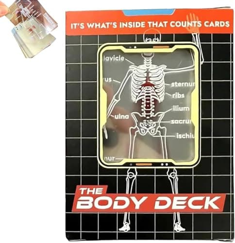 AKLOZYX The Body Deck Transparent Anatomy Playing Cards, 3D Skeleton Design, Educational Card Game, 54 Cards (1 Pack) — image 1