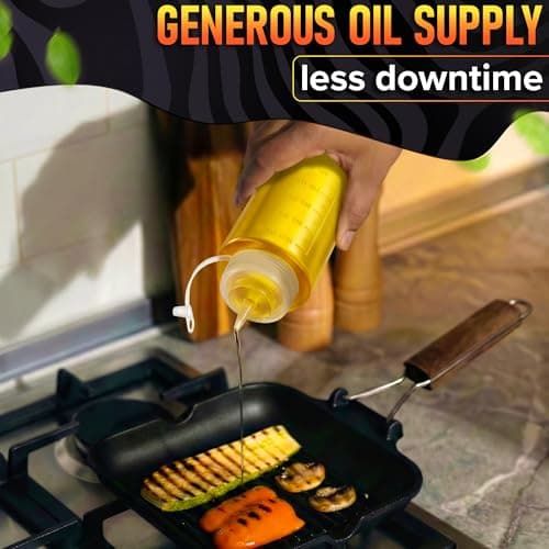 3-Pack Plastic Condiment Squeeze Bottles 36oz – Refillable Squirt Bottles with Narrow Tip, Leak-Resistant | Great for Oil, Sauces, Ketchup, Mayonnaise, Syrup, Dressing, BBQ Stations & Catering Use view 7