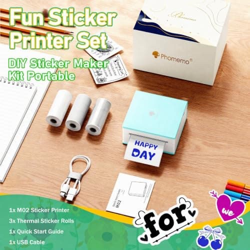 Phomemo Mini Sticker Printer, M02 Sticker Maker Machine view 2