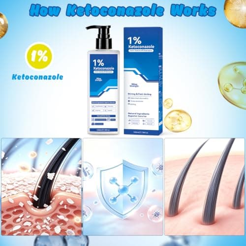 1% Ketoconazole Anti-Dandruff Shampoo for Flaking & Itchy Scalp, 7.78Fl Oz | Deep Cleansing Care, Targets the Root Cause of Dandruff, Suitable for Men & Women view 5