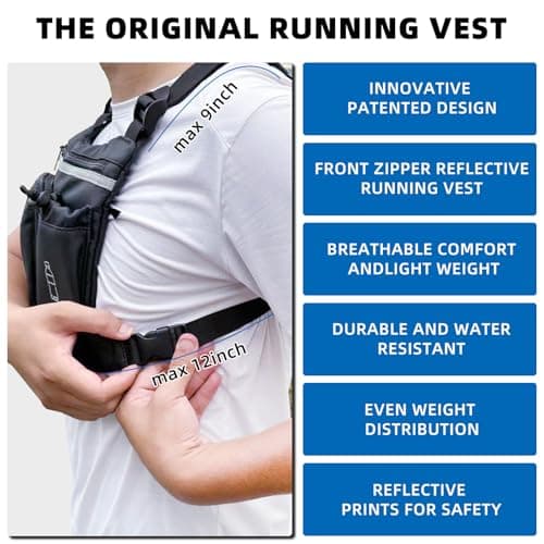 KINGSLONG Chest Pack Running Vest with Hydration Bottle, Reflective Gear Sport Chest Bag for Men Women view 6