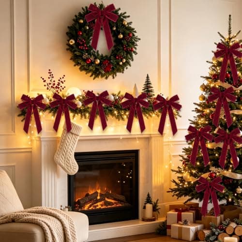 BAOXUE Velvet Bows for Christmas Tree view 5