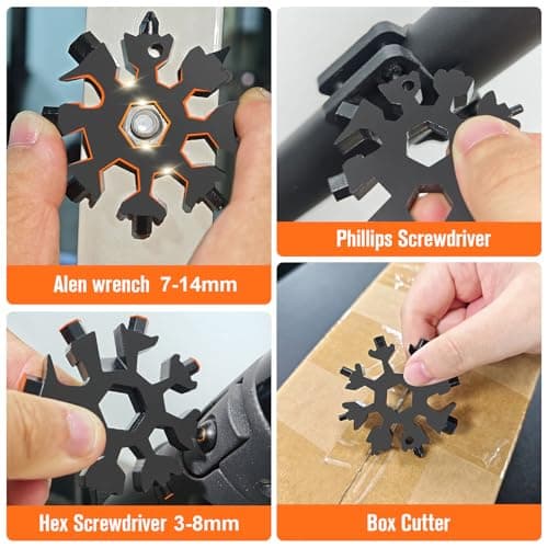 Stocking Stuffers Gifts for Men,18 in 1 Snowflake Multitool, 2 Pack view 3