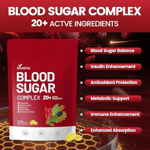 VivoNu Blood Sugar Complex Supplement | Advanced Formula with 20 Herbs and Vitamins with Cinnamon, Turmeric, Black Pepper, Licorice and More, Vegan, Non-GMO, Gluten-Free view 2