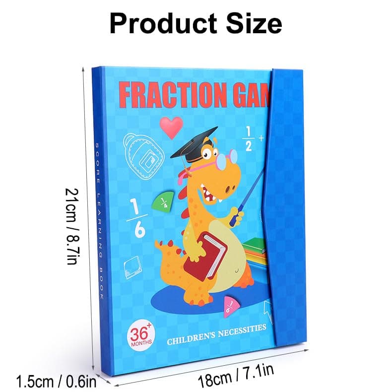 Magnetic Fraction Educational Puzzle, Magnetic Fraction Demonstration Book with Fraction Tiles & Circles, Fraction Manipulatives for Elementary School, Math Learning Skills for Kids view 2