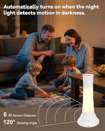 Rechargeable Motion Sensor Night Light Indoor,Portable LED Flashlight & 3 Color Lamp 3 in 1,Bedside Table Lamp for Bedroom, Hallway and Bathroom,Birthday Valentines Day Gifts for Women,Men and Kids view 5