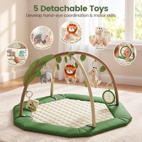 TinyThirve Baby Gym Play Mat, 4-in-1 Washable Tummy Time Mat & Ball Pit view 3