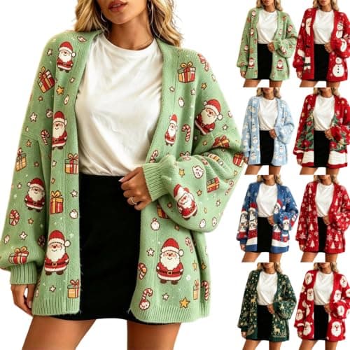 Oversized Christmas Sweater Cardigan Women view 5