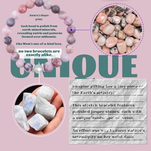 Oeyliz Mothers Day Gifts for Mom Women Mama Bracelet Best Mama Personalized Unique Presents Mother's Day Birthday Christmas Natural Stone Bracelet view 5