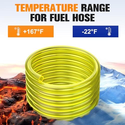 Bullwall 10-Feet 1/4" I.D x 3/8" O.D Fuel Line Hose 6.35mm x 9.5mm PVC High-Performance Fuel Hose Tube for Small Engine Trimmer Lawn Mower Chainsaw Blower Generator Model Parts view 4