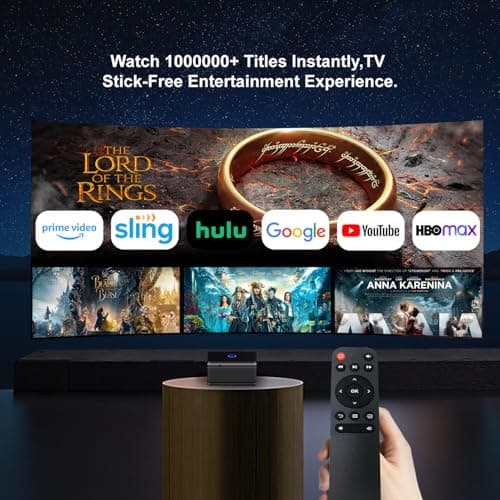 [Built-in Apps & Native 1080P] Smart Projector with WiFi and Bluetooth,Ultra-Bright 1000 ANSI,Auto Focus & Keystone Portable Outdoor Projector,Polaring 4K Support Dual Band Android Movie Projector view 2