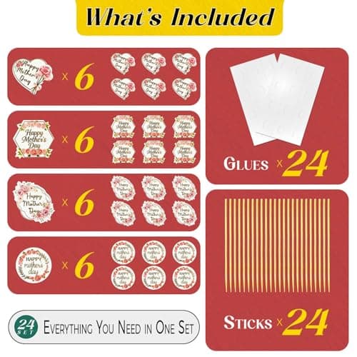 Oeyliz Happy Mothers Day Cupcake Topper 24 Pieces Flower Patterns Mom Cake Decorations Happy Mothers Day Cupcake Toppers for Mothers Day Party Cake Decorations view 6