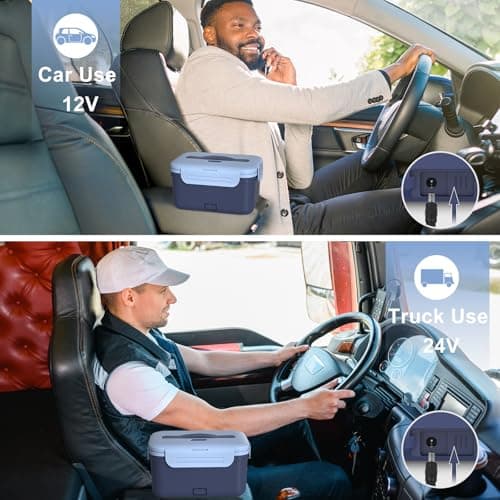 Akhia Heated Lunch Box Food Heater, 1.8L Electric Lunch Box for Adults Work Car/Truck Home, 100W Heating Lunch Box with Removable Stainless Steel Container, 12V/24V/110V/220V Valentine's Gift for Men view 2