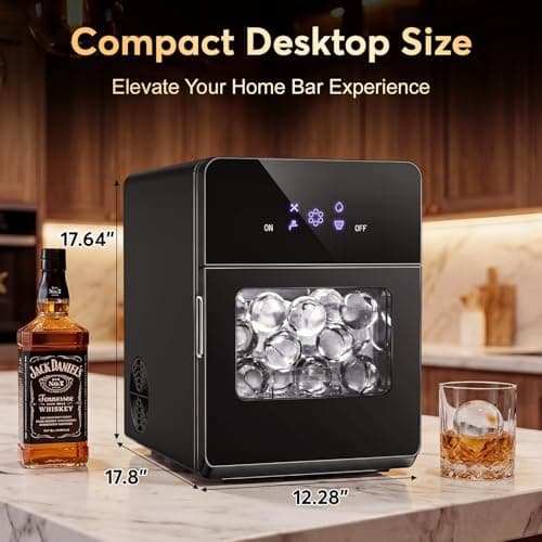 2" Clear Ice Ball Maker Machine, Countertop Sphere Ice Maker with Self-Cleaning – 4 Pcs in 40 Mins (144 Pcs/Day), Auto/Manual Water Fill, Crystal Clear Large Round Ice for Whiskey, Cocktail, Home Bar view 6