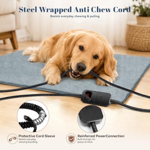 Verla Pet Heating Pad for Cats & Dogs with Timer, 6 Heat Levels | Pet Heating Pad with 6 Heat Levels, 5 Timer Settings & Waterproof Inner Core view 4
