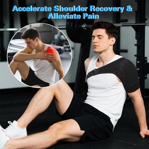Lallabai Shoulder Brace for Torn Rotator Cuff: Adjustable Shoulder Support Sling for Women and Men Preventing Dislocation and Strains - Pain Relief for Right/Left Arm (Large) view 2