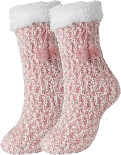 BenSorts Women Non Slip Winter Thick Slipper Socks with Grippers Warm Fuzzy Socks Christmas Gifts — image 1