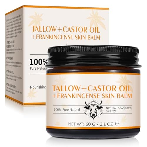 Tiuedu Tallow, Castor Oil and Frankincense Oil Skin Balm, 100% Grass-Fed Tallow for Face & Body Moisturizer, Deep Moisturizing Cream, Moisturizer for Dry, Cracked Skin, All Skin Types — image 1
