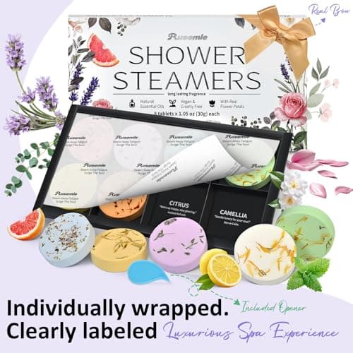 Shower Steamers Aromatherapy Birthday Gifts for Women - 8 Pack Shower Bombs Gift Set, Self Care Home Spa, Boo Basket Stocking Stuffers, Christmas White Elephant Gifts for Adults Mom Wife Teens view 3