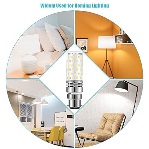 HengBo LED LED Bayonet Bulbs, 12W B22 Corn Bulb Equivalent 100W Halogen B22 Bayonet Cap Bulb, 1200Lm, 6000K Daylight White 4-Pack view 7