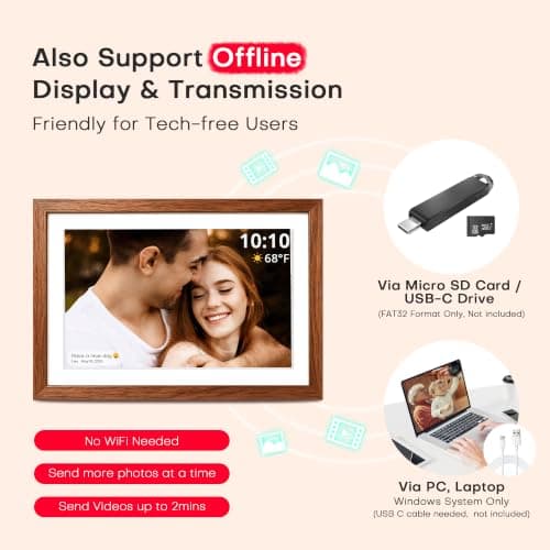 Frameo 10.1'' WiFi Digital Picture Frame, Electronic Photo Frame Slideshow view 4
